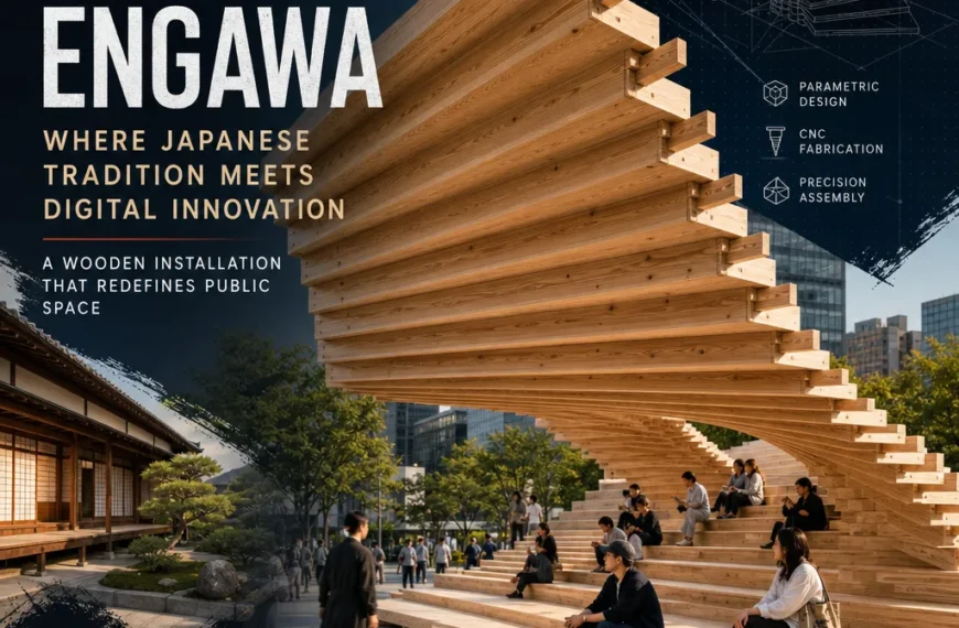 Instalación de Madera Estratificada: La Innovadora Reinterpretación del Engawa