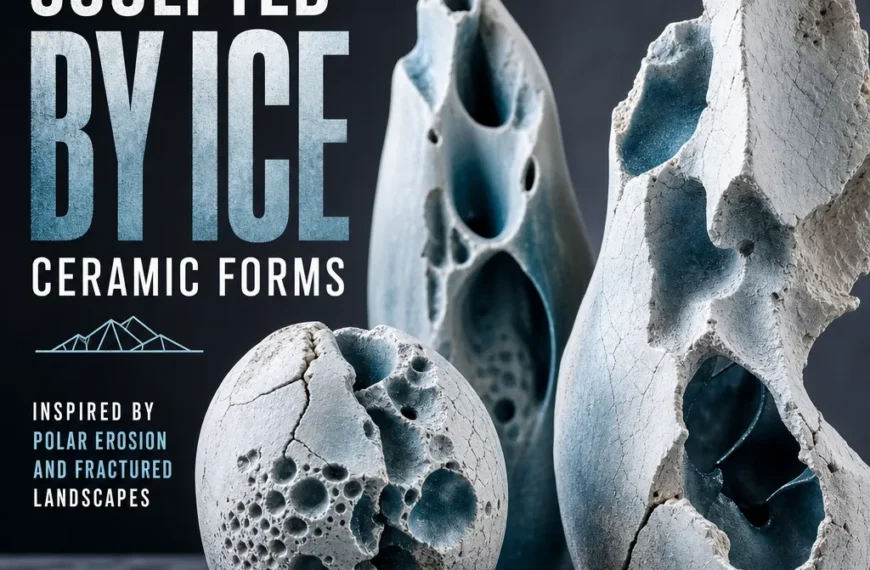 Texturas cerámicas que transforman paisajes de hielo y erosión