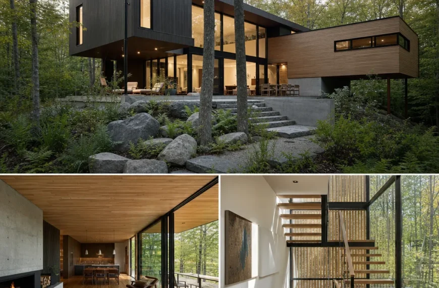 Casa Belfountain: Un hogar contemporáneo entre los árboles en Ontario
