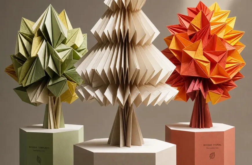 Árboles de papel plegables: Innovación artística por Zac Buehner